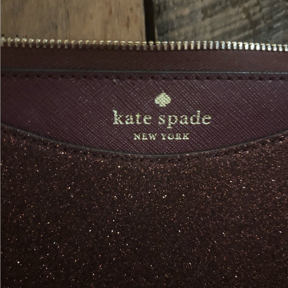 Kate Spade New York Burgundy Glitter Crossbody Messenger Bag - Picture 4 of 8